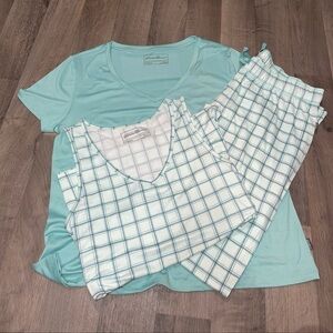 Eddie Bauer set of 3 Blue Pajama Set Intimates & Sleepwear